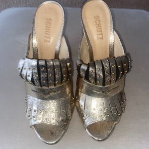 Schutz gold mules